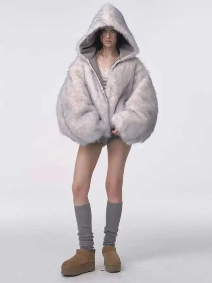 Furry Hooded Winter Coats