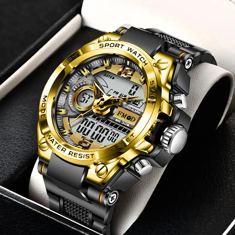 Mens Casual Muscular Sport Digital Analog Watch