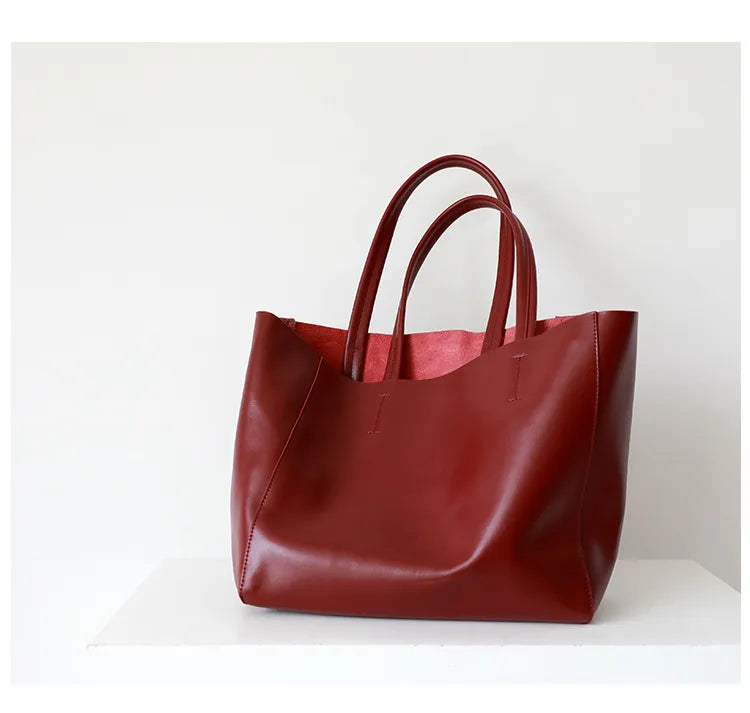High Quality Genuine Leather Large-Capacity Tote Bags