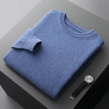 New Soft Mens Round Neck Thickened Wool Sweaters