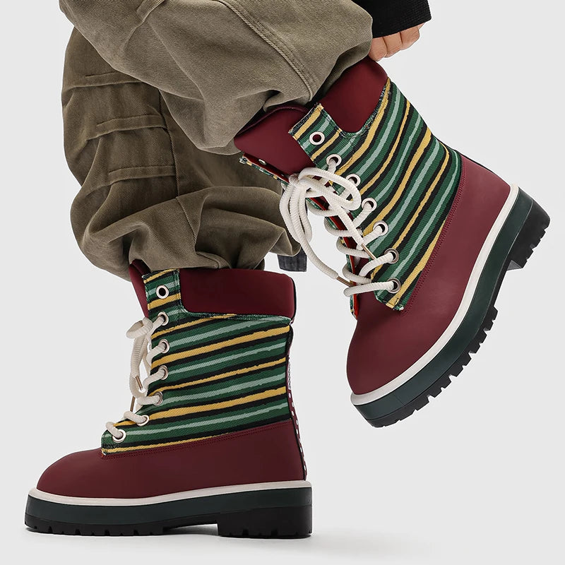 Womens Men Increased Strong Outsole Toe Boots