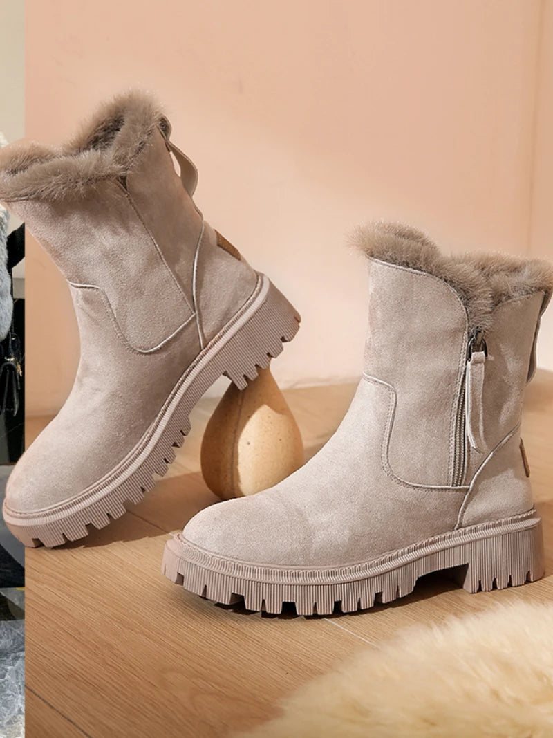 New Fashion Winter Snow Boots For Women Warm Lace Up Flat Boots Trendy Women S Shoes Hot Sale