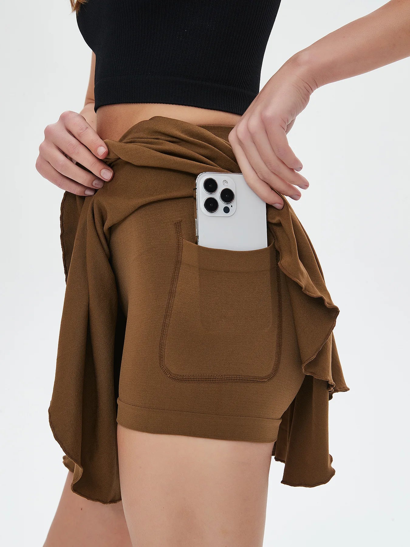 2 In 1 Quick Dry Women Sport Skirt Shorts