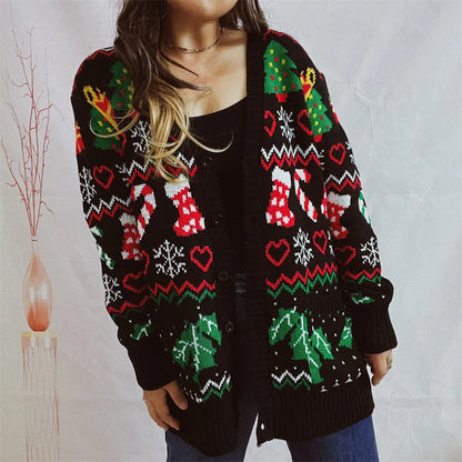 Women Braided Loose Winter Cardigans