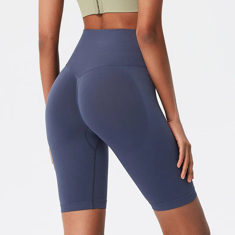 Active Lifestyle Vibes: High-Waist Seamless Scrunch Biker Shorts