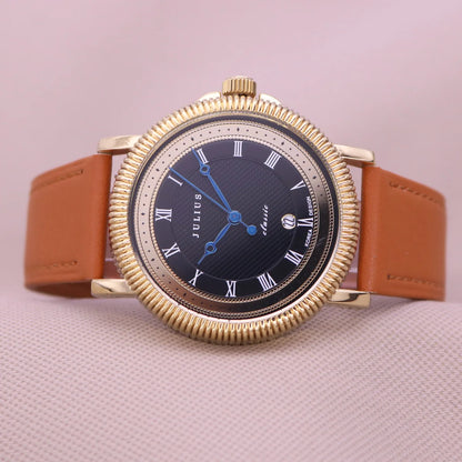 Creative Leather Auto Date Quartz Watches For Men