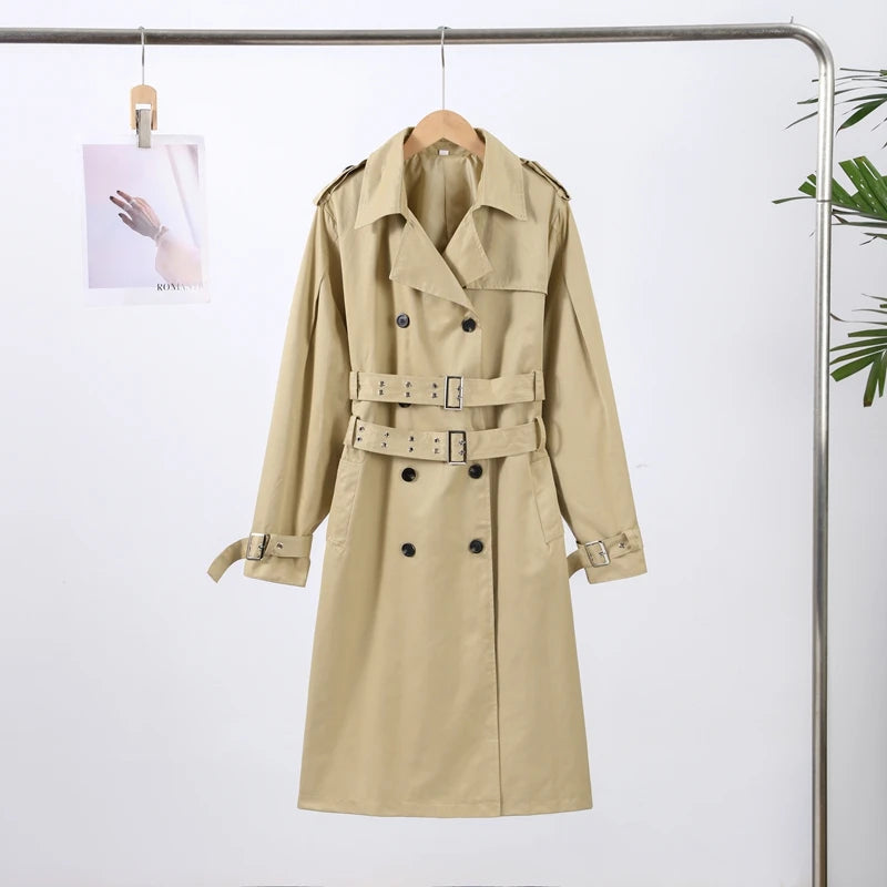 Oversize Long Single Breasted Womens Trench Coat
