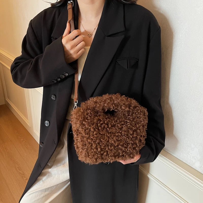 Furry Ball Mini Crossbody Bags