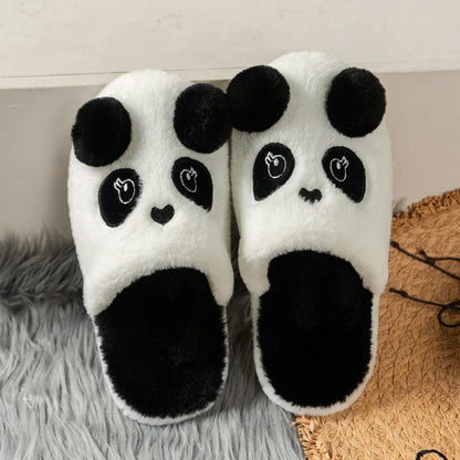 Womens Soft Cartoon Panda House Slippers