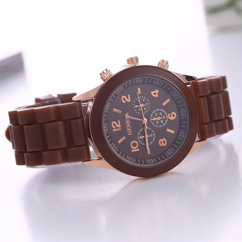 Crocodile Style Quartz Watches Unisex Casual Silicone Bands