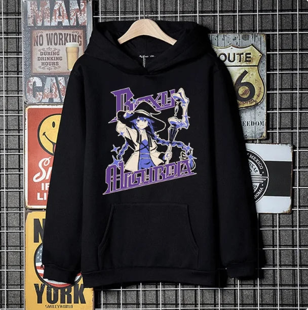 Womens Anime Style Flame Printed Winter Autumn Hoodie