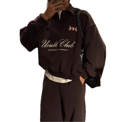 Half Zipper Loose Fit Warm Sweater For Women