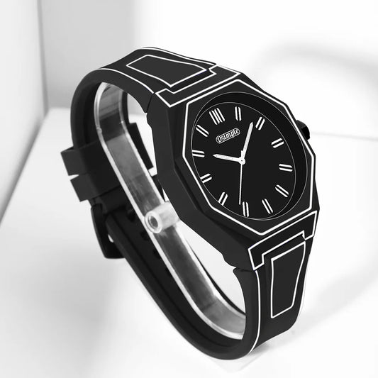 Minimalist Silicone Strap Quartz Watches Casual Sporty Style