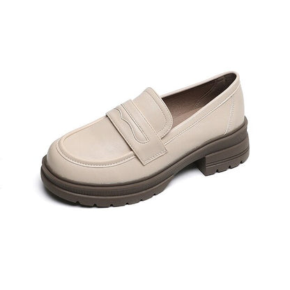 New Women's Soft Leather English Style Loafers Shoes