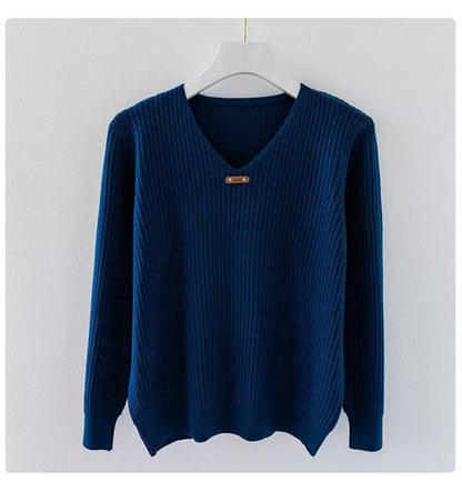 New V-Neck Basic Style Autumn Winter Sweater For Women