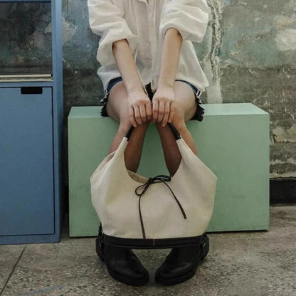 Womens Multicolored Big Canvas Shoulder Bag