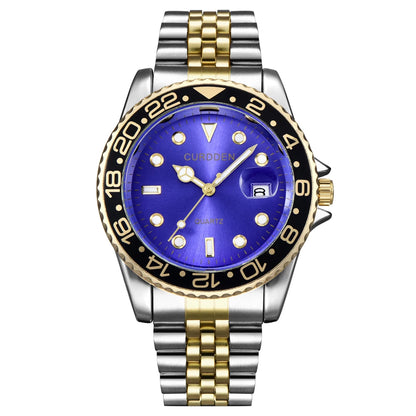 Quiet Luxury Aesthetic - Classic Two-Tone Royal Blue Watch