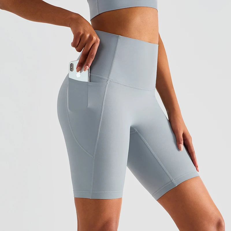 High Waist Women Solid Color Soft Workout Gym Sports Short