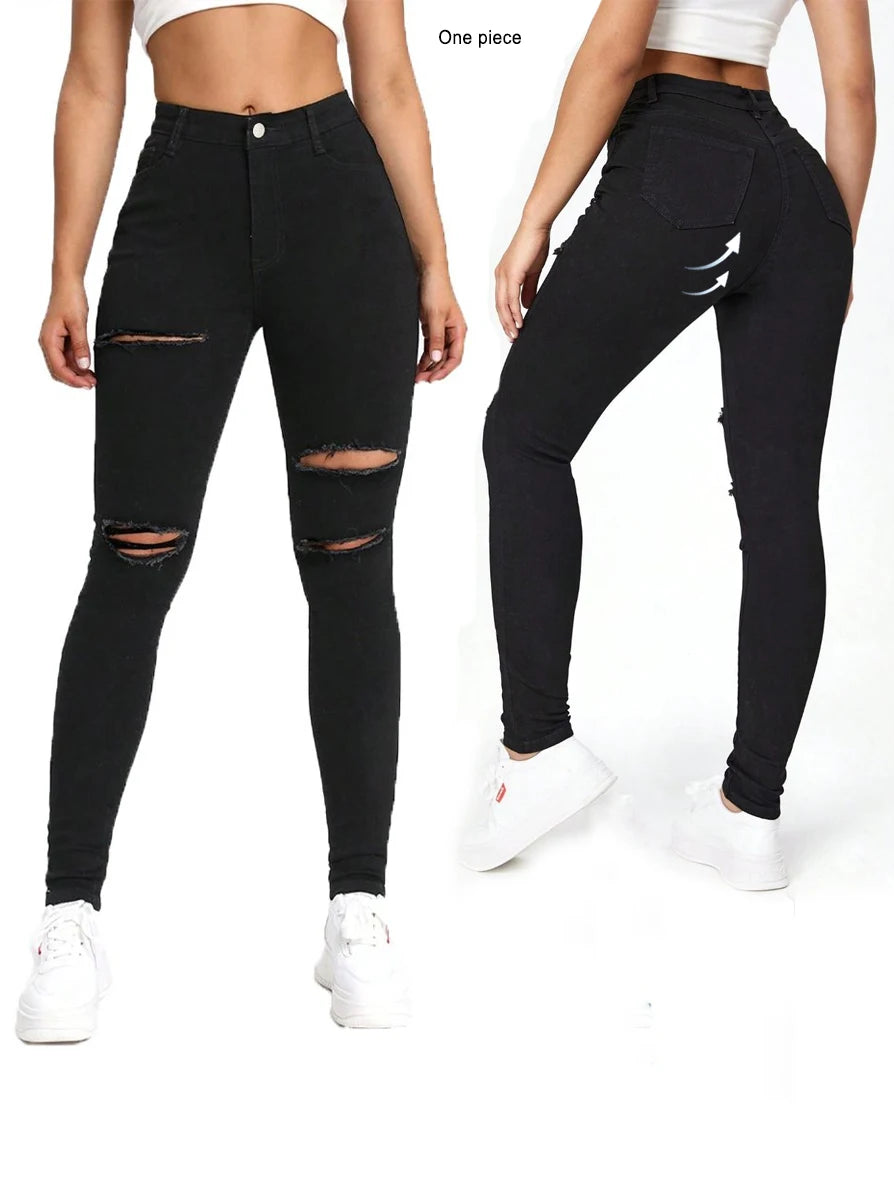 Ripped Skinny Denim Pants