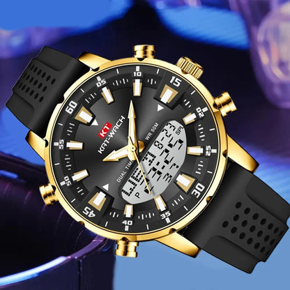 Mens Casual Muscular Sport Digital Analog Watch