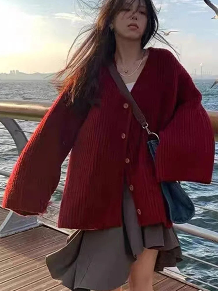 New Winter Style Casual Fall Shoulder Thick Women Men Cardigan Sweater