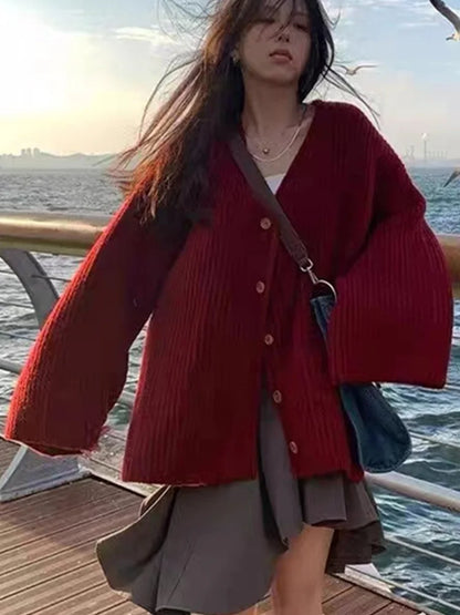 New Winter Style Casual Fall Shoulder Thick Women Men Cardigan Sweater