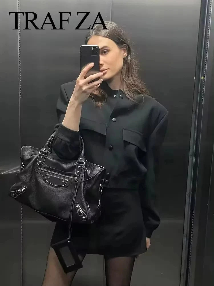 Loose Patchwork Jacket for Effortless Casual Chic Street Style Layering