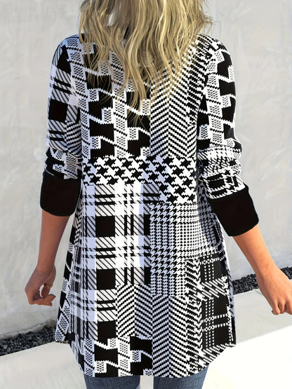 Bold Silhouette: Modern Geometric-Sleeve Knit Cardigan