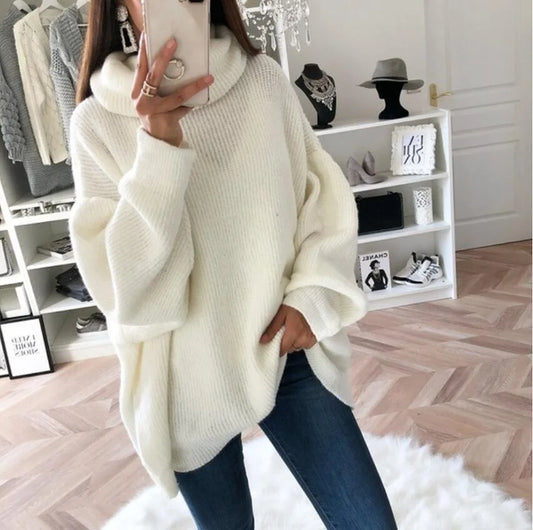 Womens Turtleneck Warm Casual Winter Oversized Sweaters