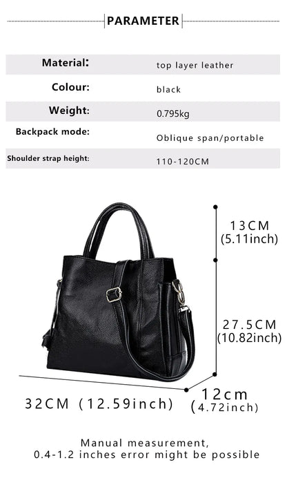 Moonlight Design Cowhide Genuine Leather Elegant Large Capacity Tote Bags