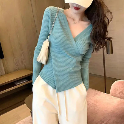 Womens V Neck Slim Fit Sweaters