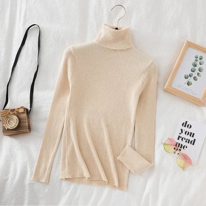 Timeless Basic: Solid Cashmere-Blend Turtleneck Jumper