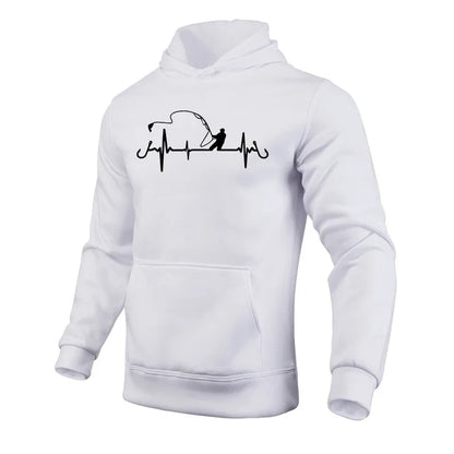 Ice Fishing On Lake Michigan Printed Cotton Casual Hoodies