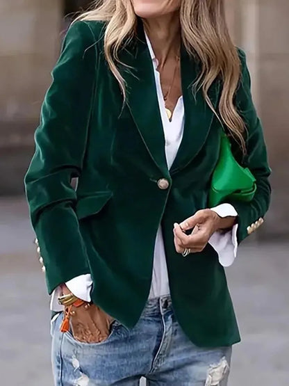 Notched Collar Single Button Blazer for Effortless Chic Asymmetric Street Style