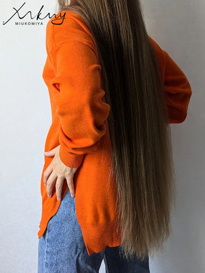 Autumn Winter Women Plus Size Soft Turtleneck Sweaters