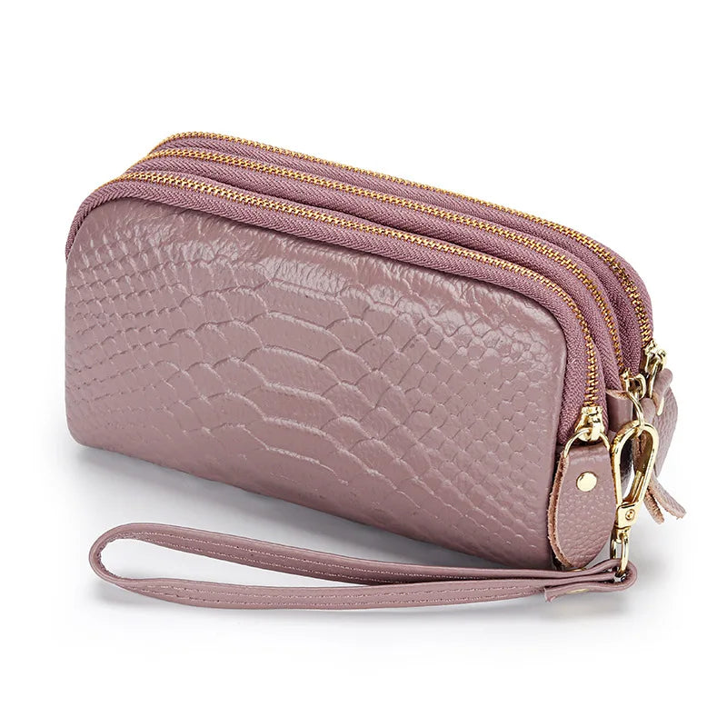 Womens Genuine Leather Alligator Long Wallets