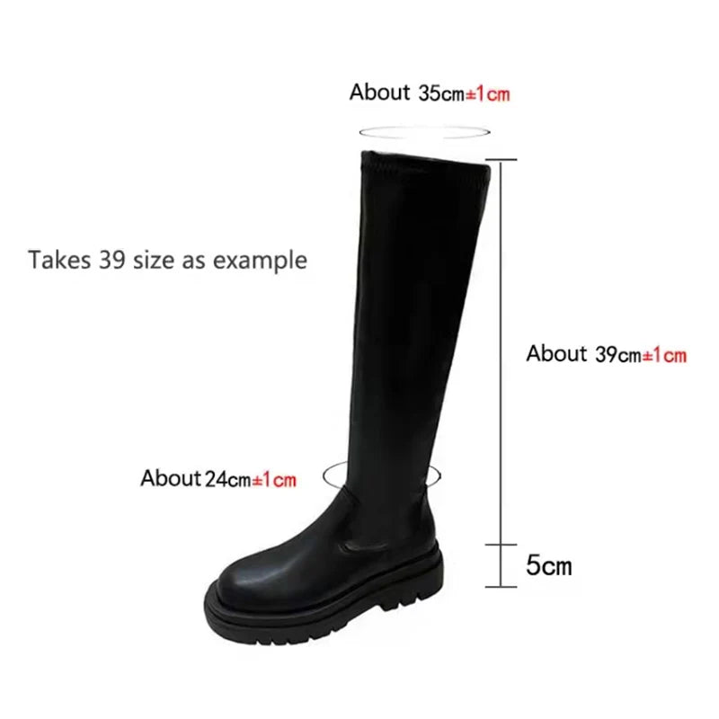 Women S Long Boots Autumn Winter Knee High Leather Motorcycle Boots Fashion Thigh High Footwear For Women