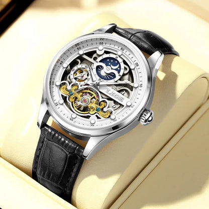 Mens Transparent Mechanical Dial Luxury Analog Watches