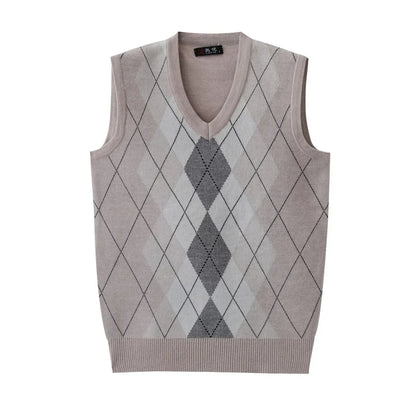 Argyle Basic Solid Color O Neck Long Sleeve Knitted Men S Sweaters