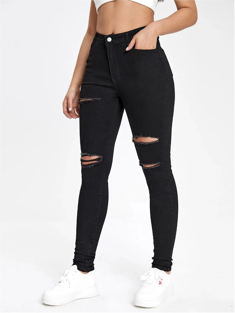 Ripped Skinny Denim Pants