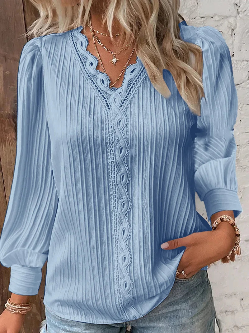 Elegant Lace Plus Size Summer Top Bloues For Women