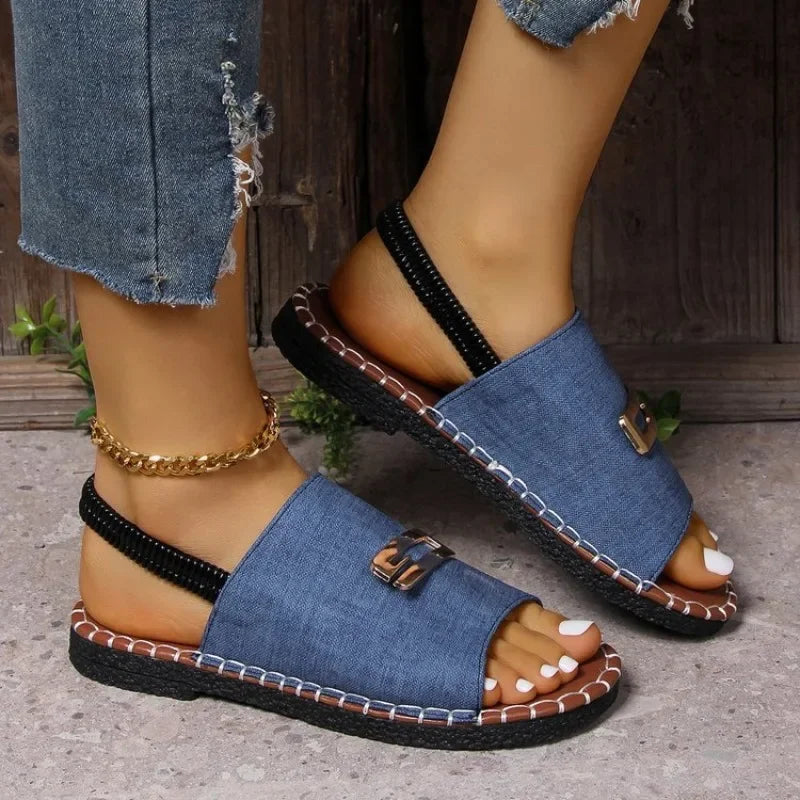 Womens New Beach Fashion Double Layer Sandals
