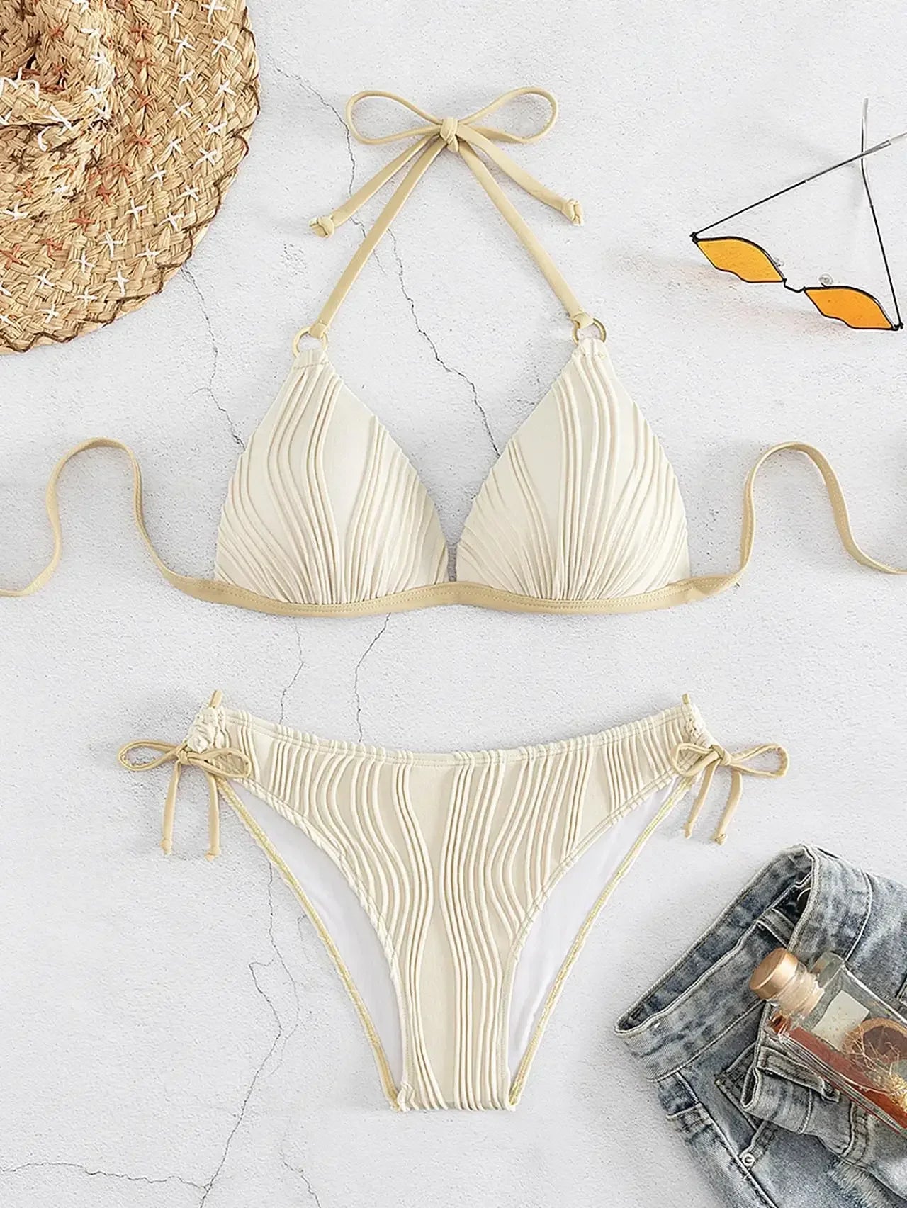 High Cut Women Sexy String Push Up Bikini