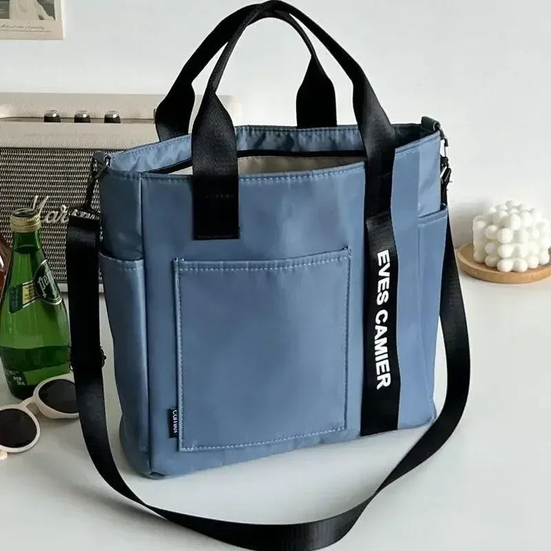 Simple Fashion Shopper Bag Nylon Waterproof Large Capacity Tote For Women