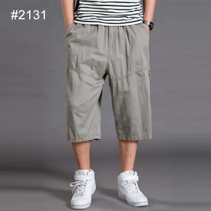 Casual Street Style Long Oversize Men Cotton Cargo Shorts