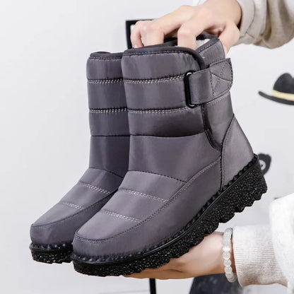 Plus Size Womens Boots Autumn Winter Ankle Flat Shoes Lace Up Retro Warm Booties Non Slip Mujer Botas