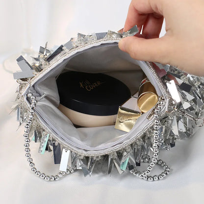 Womens Rhinestone Tassel Messenger Bags