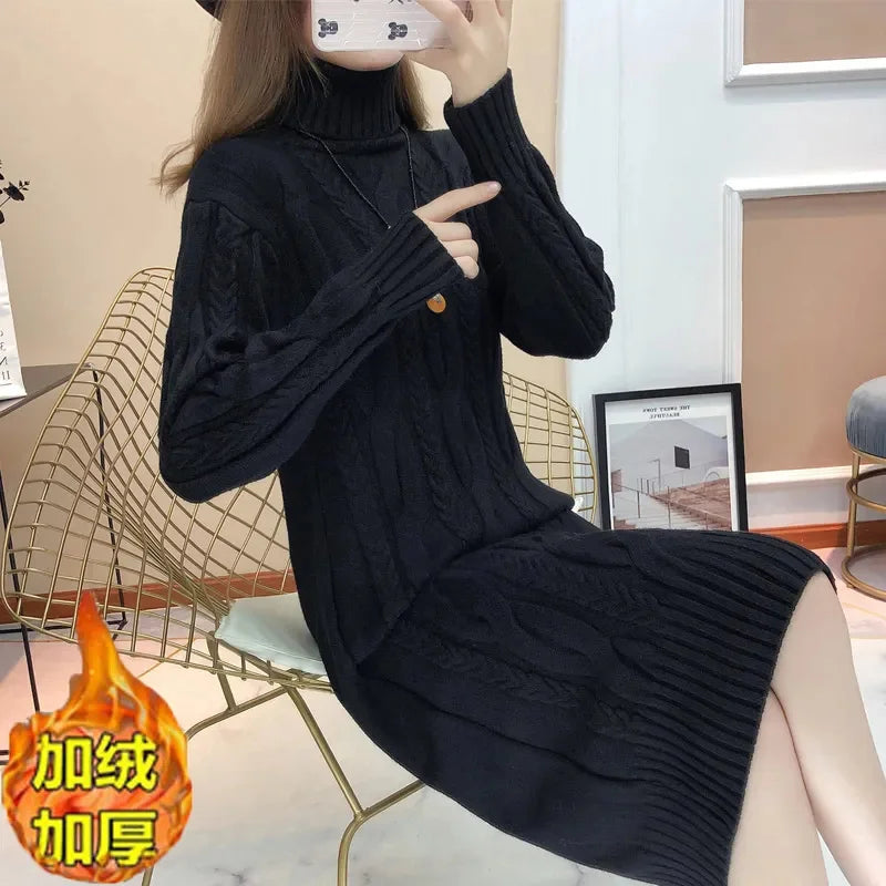 Women Turtleneck Thick Knitted Sweaters