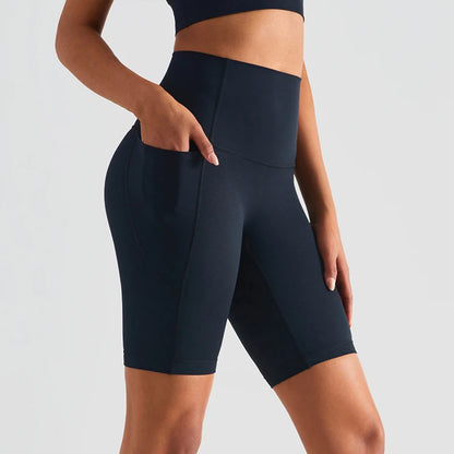 High Waist Women Solid Color Soft Workout Gym Sports Short