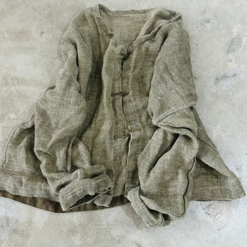 Vintage V-Neck Knit Cardigan Jacket for Women – Autumn Winter 2025